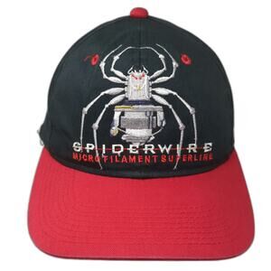 Spiderwire Snapback Black Red One Size Fishing Spectra 2000 Spider Logo Hat